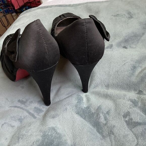 Paris Hilton platform Bow Detail Pleated stiletto heels size 9 1/2 - Picture 13 of 16